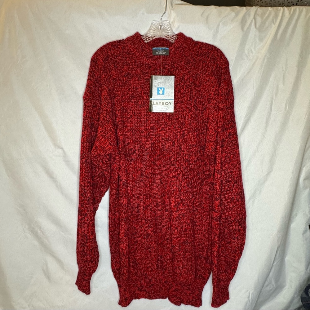 PLAYBOY Vibrant Red Crewneck Sweater